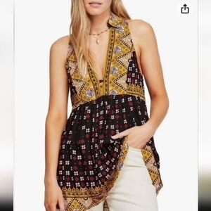 Free People Printed Tunic. Size S.
